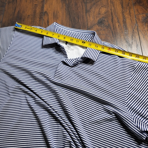 Mens F&G Tech Golf Polo blue & white striped sz XXL - Picture 5 of 9